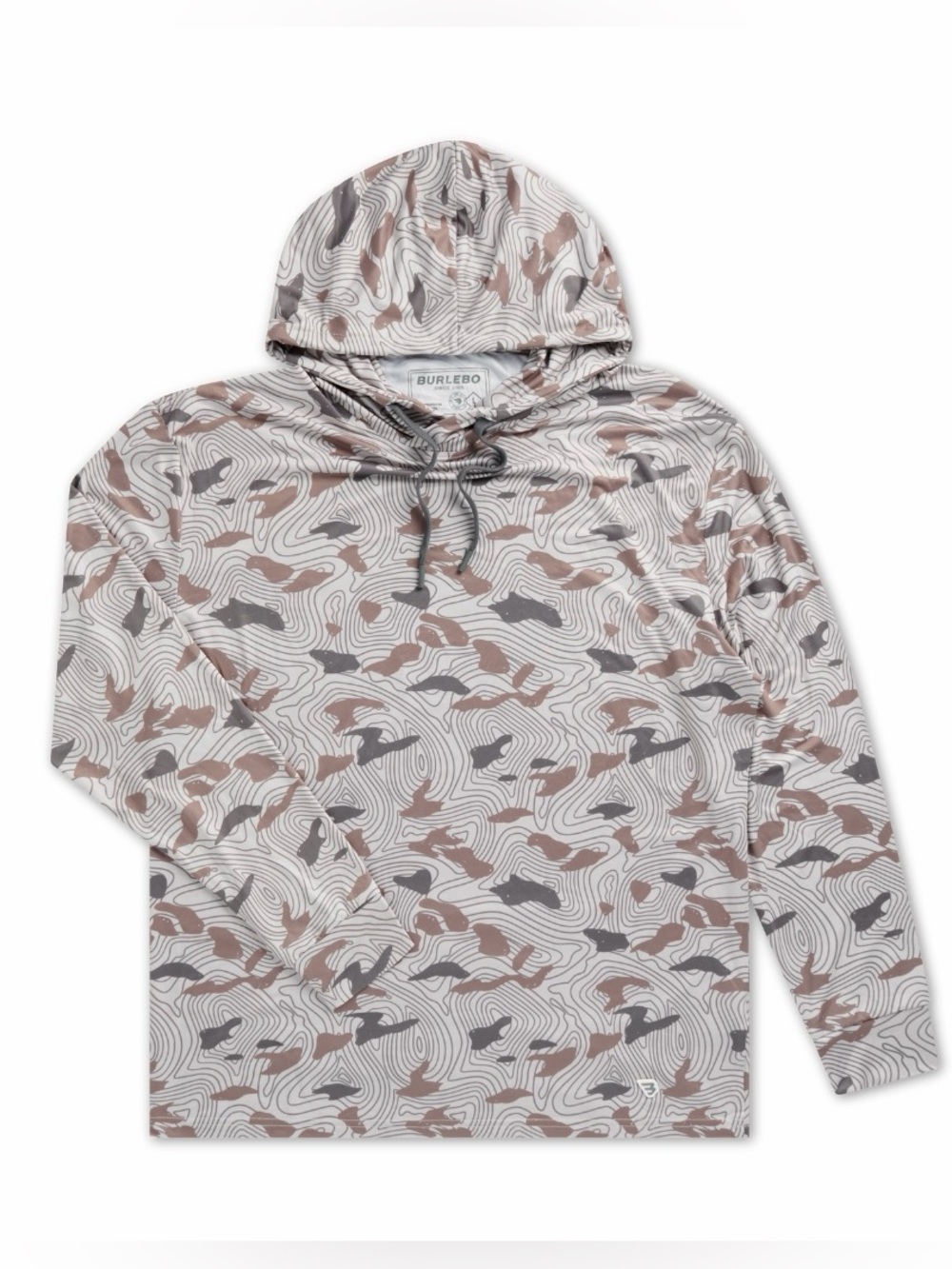 NWT Burlebo Men's Performance Hoodie Topo Desert Camo UPF 50